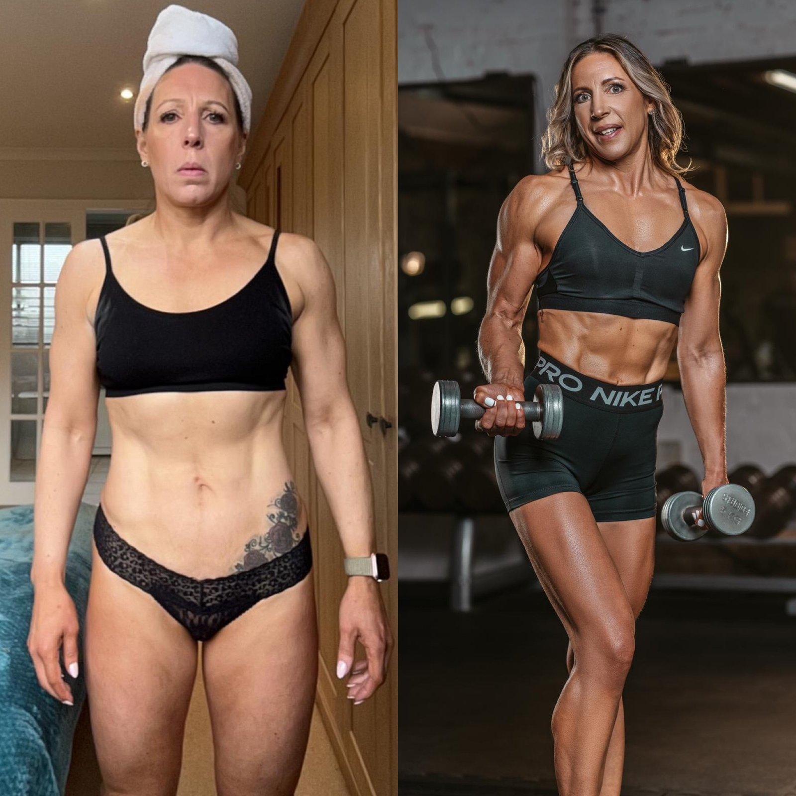 Claire, 50 — before and after transformation photos, -10kg in 16 weeks